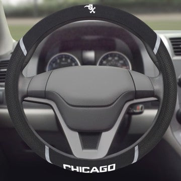 Wholesale-Chicago White Sox Steering Wheel Cover MLB Universal Fit - 15" x 15" SKU: 26545