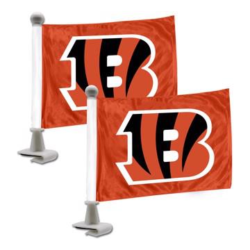 Wholesale-Cincinnati Bengals Ambassador Flags NFL Mini Auto Flags - 2 Piece - 4" x 6" SKU: 61862