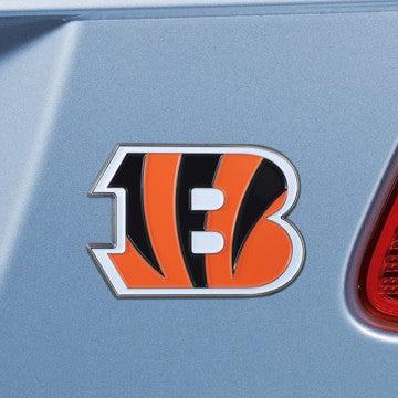 Wholesale-Cincinnati Bengals Emblem - Chrome NFL Exterior Auto Accessory - Color Emblem - 3.2" x 3" SKU: 22545