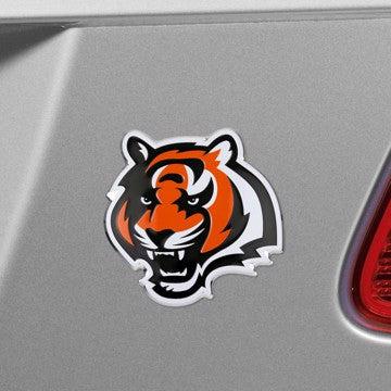 Wholesale-Cincinnati Bengals Embossed Color Emblem NFL Exterior Auto Accessory - Aluminum Color SKU: 60451