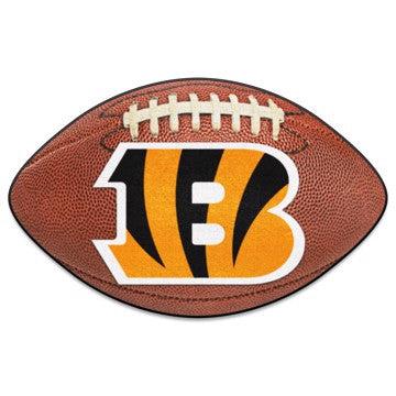 Wholesale-Cincinnati Bengals Football Mat NFL Accent Rug - Shaped - 20.5" x 32.5" SKU: 5693