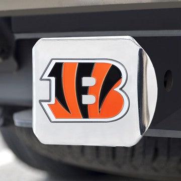 Wholesale-Cincinnati Bengals Hitch Cover NFL Color Emblem on Chrome Hitch - 3.4" x 4" SKU: 22546