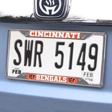 Wholesale-Cincinnati Bengals License Plate Frame NFL Exterior Auto Accessory - 6.25" x 12.25" SKU: 21507