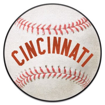 Wholesale-Cincinnati Reds Baseball Mat - Retro Collection MLB Accent Rug - Round - 27" diameter SKU: 1989