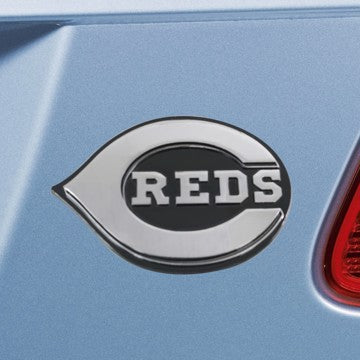 Wholesale-Cincinnati Reds Emblem - Chrome MLB Exterior Auto Accessory - Chrome Emblem - 2" x 3.2" SKU: 26560