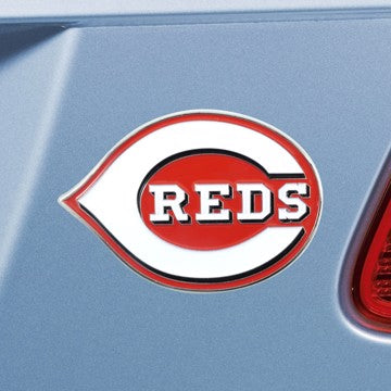 Wholesale-Cincinnati Reds Emblem - Color MLB Exterior Auto Accessory - Color Emblem - 3.2" x 3" SKU: 26556