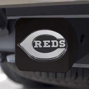 Wholesale-Cincinnati Reds Hitch Cover MLB Chrome Emblem on Black Hitch - 3.4" x 4" SKU: 26555
