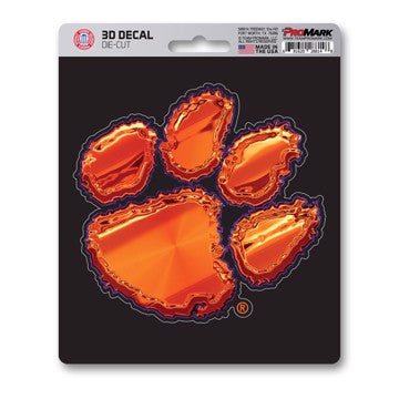 Wholesale-Clemson 3D Decal Clemson University 3D Decal 5” x 6.25” - "Paw Print" Logo SKU: 62806