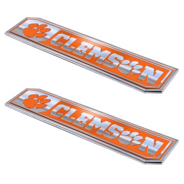 Wholesale-Clemson Embossed Truck Emblem 2-pk Clemson University Embossed Truck Emblem 2-pk 1.75” x 8.25” - Primary Logo & Wordmark SKU: 60829