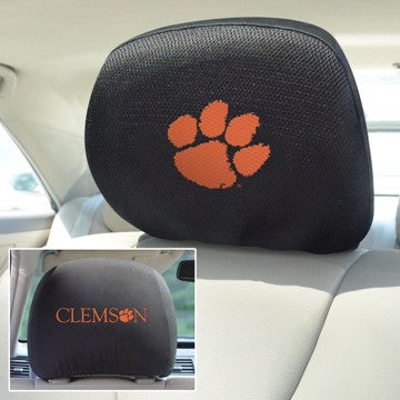 Wholesale-Clemson Headrest Cover - Set Clemson University - 10"x13" - 2 Piece - 10"x13" SKU: 12562