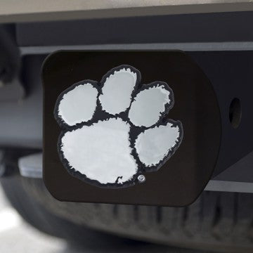 Wholesale-Clemson Hitch Cover Clemson University - 3.4"x4" - Chrome Emblem on Black Hitch - 3.4"x4" SKU: 21027