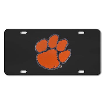 Wholesale-Clemson Tigers Black Diecast License Plate 12"x6" SKU: 33610