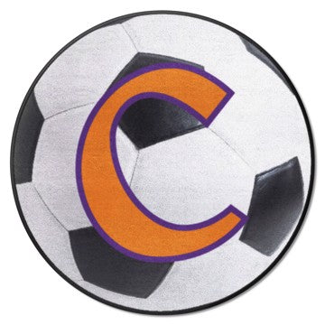 Wholesale-Clemson Tigers Soccer Ball Mat NCAA Accent Rug - Round - 27" diameter SKU: 36319