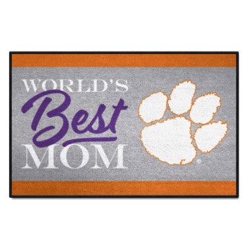 Wholesale-Clemson Tigers Starter Mat - World's Best Mom 19"x30" SKU: 34534