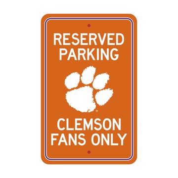 Wholesale-Clemson Tigers Team Color Reserved Parking Sign Décor 18in. X 11.5in. Lightweight SKU: 32188
