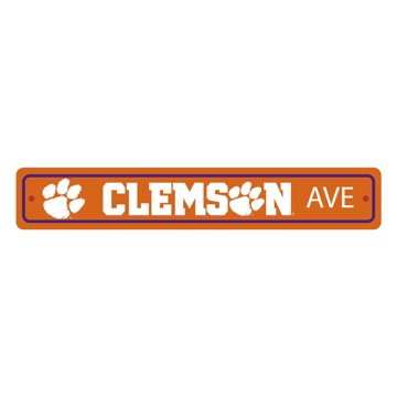 Wholesale-Clemson Tigers Team Color Street Sign Décor 4in. X 24in. Lightweight SKU: 32239