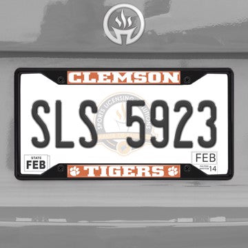 Wholesale-Clemson University License Plate Frame - Black Clemson - NCAA - Black Metal License Plate Frame SKU: 31247