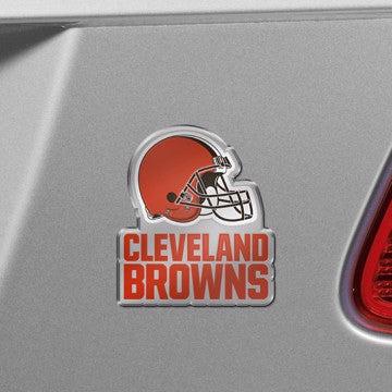Wholesale-Cleveland Browns Embossed Color Emblem 2 NFL Exterior Auto Accessory - Aluminum Color SKU: 60595