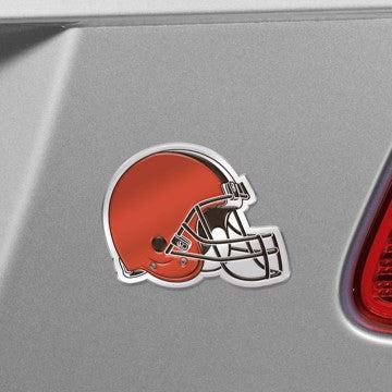 Wholesale-Cleveland Browns Embossed Color Emblem NFL Exterior Auto Accessory - Aluminum Color SKU: 60452