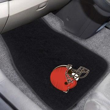 Wholesale-Cleveland Browns Embroidered Car Mat Set NFL Auto Floor Mat - 2 piece Set - 17" x 25.5" SKU: 10298