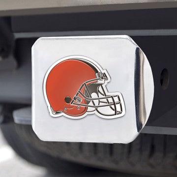 Wholesale-Cleveland Browns Hitch Cover NFL Color Emblem on Chrome Hitch - 3.4" x 4" SKU: 22549
