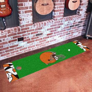 Wholesale-Cleveland Browns NFL x FIT Putting Green Mat NFL Golf Accessory - 18" x 72" SKU: 23243