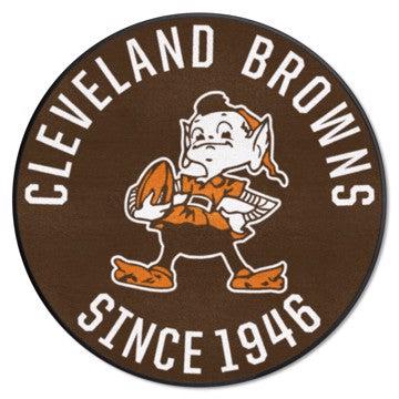 Wholesale-Cleveland Browns Roundel Mat - Retro Collection NFL Accent Rug - Round - 27" diameter SKU: 32581