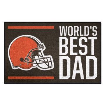Wholesale-Cleveland Browns World's Best Dad Starter Mat NFL Accent Rug - 19" x 30" SKU: 18164