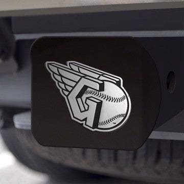 Wholesale-Cleveland Guardians Hitch Cover MLB Chrome Emblem on Black Hitch - 3.4" x 4" SKU: 26562