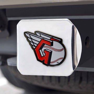 Wholesale-Cleveland Guardians Hitch Cover MLB Color Emblem on Chrome Hitch - 3.4" x 4" SKU: 26571