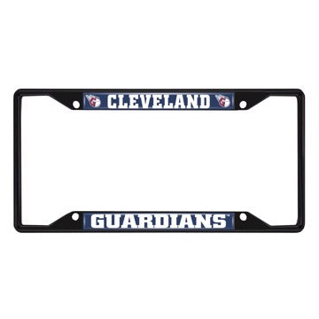 Wholesale-Cleveland Guardians License Plate Frame - Black MLB Exterior Auto Accessory - 6.25" x 12.25" SKU: 31303