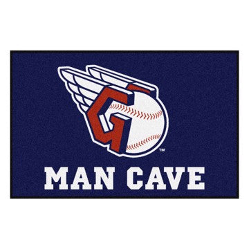 Wholesale-Cleveland Guardians Man Cave Starter MLB Accent Rug - 19" x 30" SKU: 22399