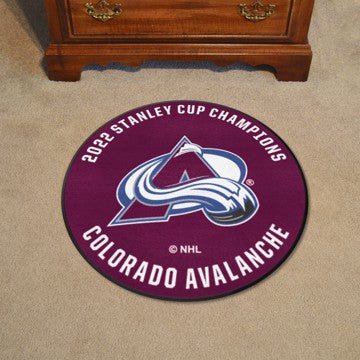 Wholesale-Colorado Avalanche 2022 Stanley Cup Champions Roundel Mat NHL Accent Rug - Round - 27" diameter SKU: 33600