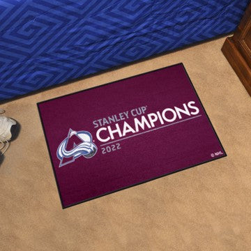 Wholesale-Colorado Avalanche 2022 Stanley Cup Champions Starter Mat NHL Accent Rug - 19" x 30" SKU: 33599