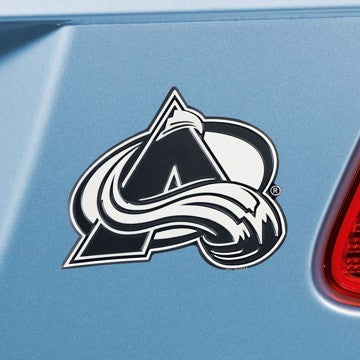 Wholesale-Colorado Avalanche Emblem - Chrome NHL Exterior Auto Accessory - Chrome Emblem - 2" x 3.2" SKU: 17223