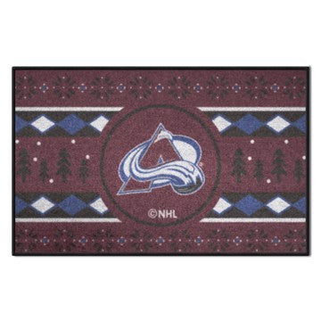 Wholesale-Colorado Avalanche Holiday Sweater Starter Mat NHL Accent Rug - 19" x 30" SKU: 26851