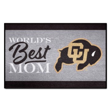 Wholesale-Colorado Buffaloes Starter Mat - World's Best Mom Accent Rug - 19" x 30" SKU: 34535