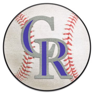 Wholesale-Colorado Rockies Baseball Mat MLB Accent Rug - Round - 27" diameter SKU: 6517