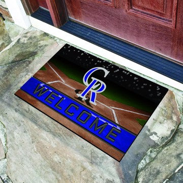 Wholesale-Colorado Rockies Crumb Rubber Door Mat MLB Outdoor Door Mat - 18" x 30" SKU: 21917
