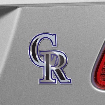 Wholesale-Colorado Rockies Embossed Color Emblem MLB Exterior Auto Accessory - Aluminum Color SKU: 60403