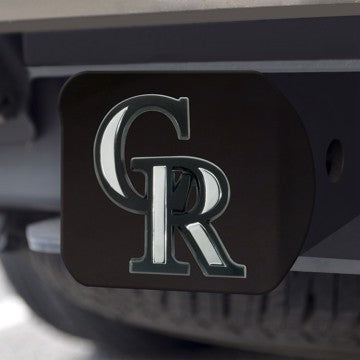 Wholesale-Colorado Rockies Hitch Cover MLB Chrome Emblem on Black Hitch - 3.4" x 4" SKU: 26572