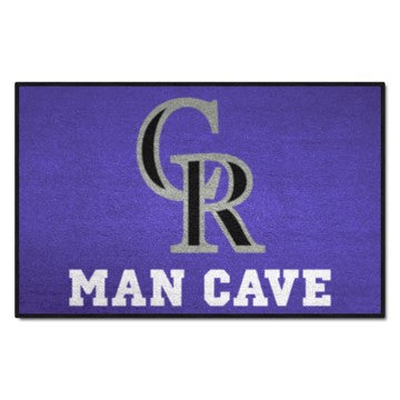 Wholesale-Colorado Rockies Man Cave Starter MLB Accent Rug - 19" x 30" SKU: 22403