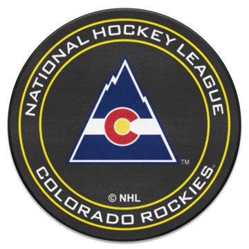 Wholesale-Colorado Rockies Puck Mat - Retro Collection NHL Accent Rug - Round - 27" diameter SKU: 35470