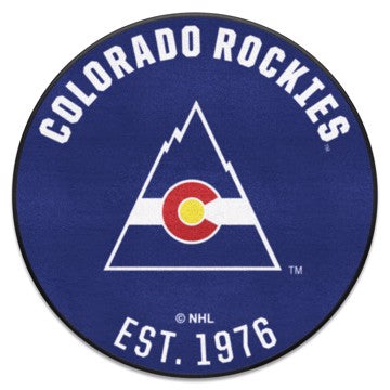Wholesale-Colorado Rockies Roundel Mat - Retro Collection NHL Accent Rug - Round - 27" diameter SKU: 35469