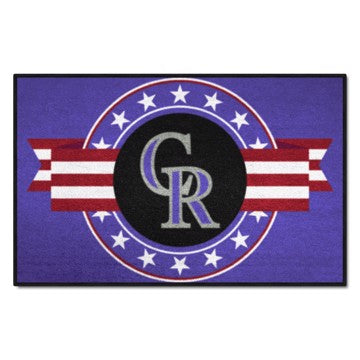 Wholesale-Colorado Rockies Starter Mat - MLB Patriotic MLB Accent Rug - 19" x 30" SKU: 18536