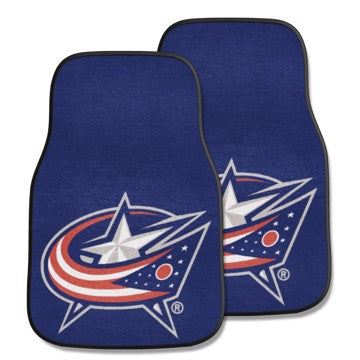 Wholesale-Columbus Blue Jackets 2-pc Carpet Car Mat Set NHL Auto Floor Mat - 2 piece Set - 17" x 27" SKU: 10573