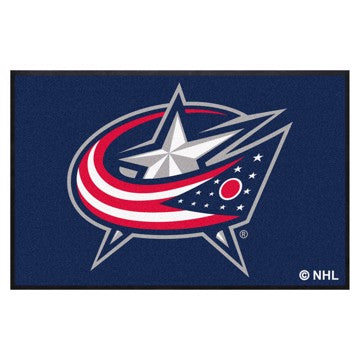 Wholesale-Columbus Blue Jackets 4X6 High-Traffic Mat with Rubber Backing NHL Commercial Mat - Landscape Orientation - Indoor - 43" x 67" SKU: 12847