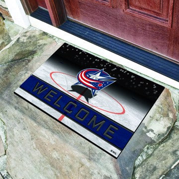Wholesale-Columbus Blue Jackets Crumb Rubber Door Mat NHL Outdoor Door Mat - 18" x 30" SKU: 21269