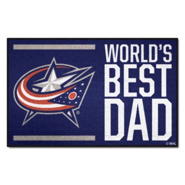 Wholesale-Columbus Blue Jackets Starter Mat - World's Best Dad NHL Accent Rug - 19" x 30" SKU: 31152