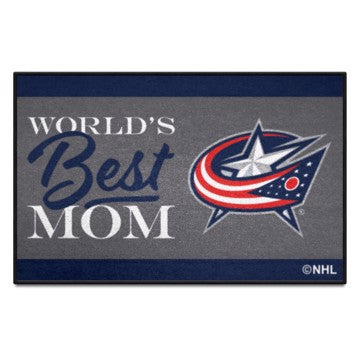 Wholesale-Columbus Blue Jackets Starter Mat - World's Best Mom NHL Accent Rug - 19" x 30" SKU: 34145
